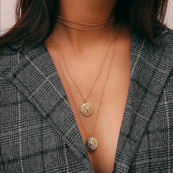Jewelry - Nova • Layered Circle Pendant + Chain Necklace